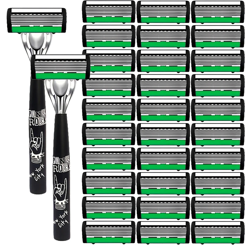 6-Layer Safety Razor Stainless Steel Progressive Blade Easy to Shave Men's Shaving and Women's Hair Removal Shaving Tools