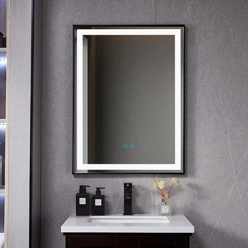 Craftsman High Quality Material Charcoal Mirror Wall Mounted with Storage Sustainable Materials No Tools Required