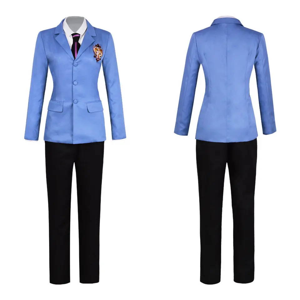 Ouran High School Host Club Cosplay Uniform School Boy Haruhi Kyoya Hikaru  Takashi Girl Uniform Cosplay Costume Blue Jacket+Tie - AliExpress 200000532