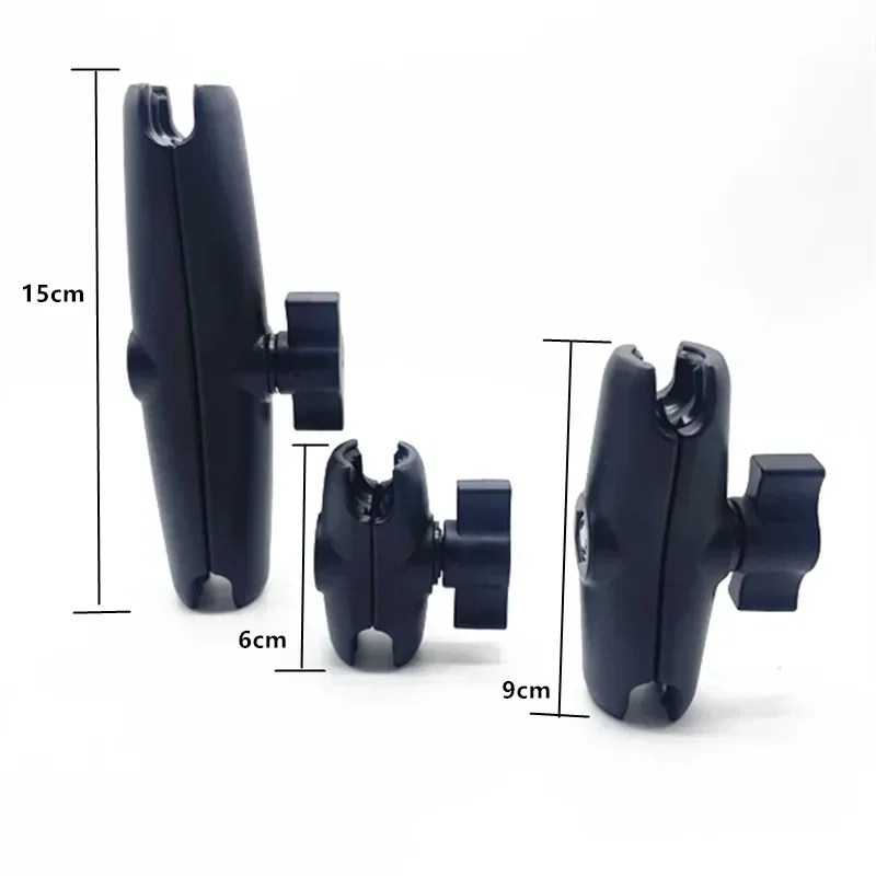 Bicycle Motorcycle Aluminum alloy Double Socket Arm for 17mm- 25mm Ball Head Clip Mount Adapter Extension Swivel Arm RAM Mount