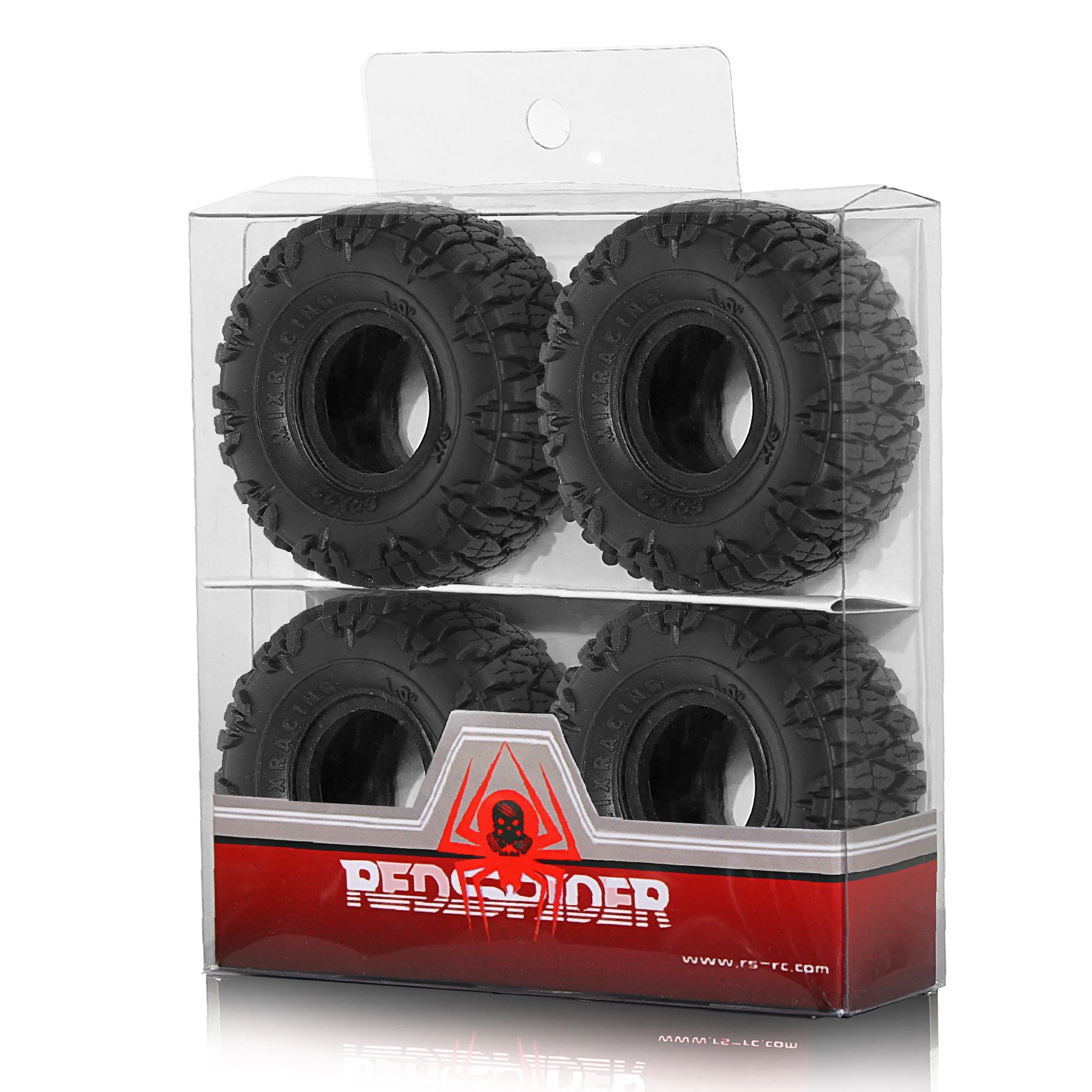 RED SPIDER 4Pcs  1.0 inch Rubber Crawler Tyre Tire Set  for 1/24 RC Crawler Car Axial  FCX24 FCX18 1/18 Traxxas  Upgrade Parts