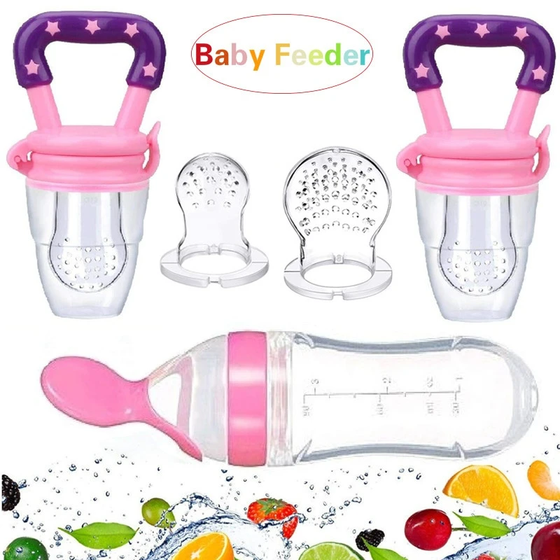 New Squeezing Feeding Bottle Silicone Newborn Baby Training Rice Spoon Infant Cereal Food Supplement Feeder Safe Tableware Tools