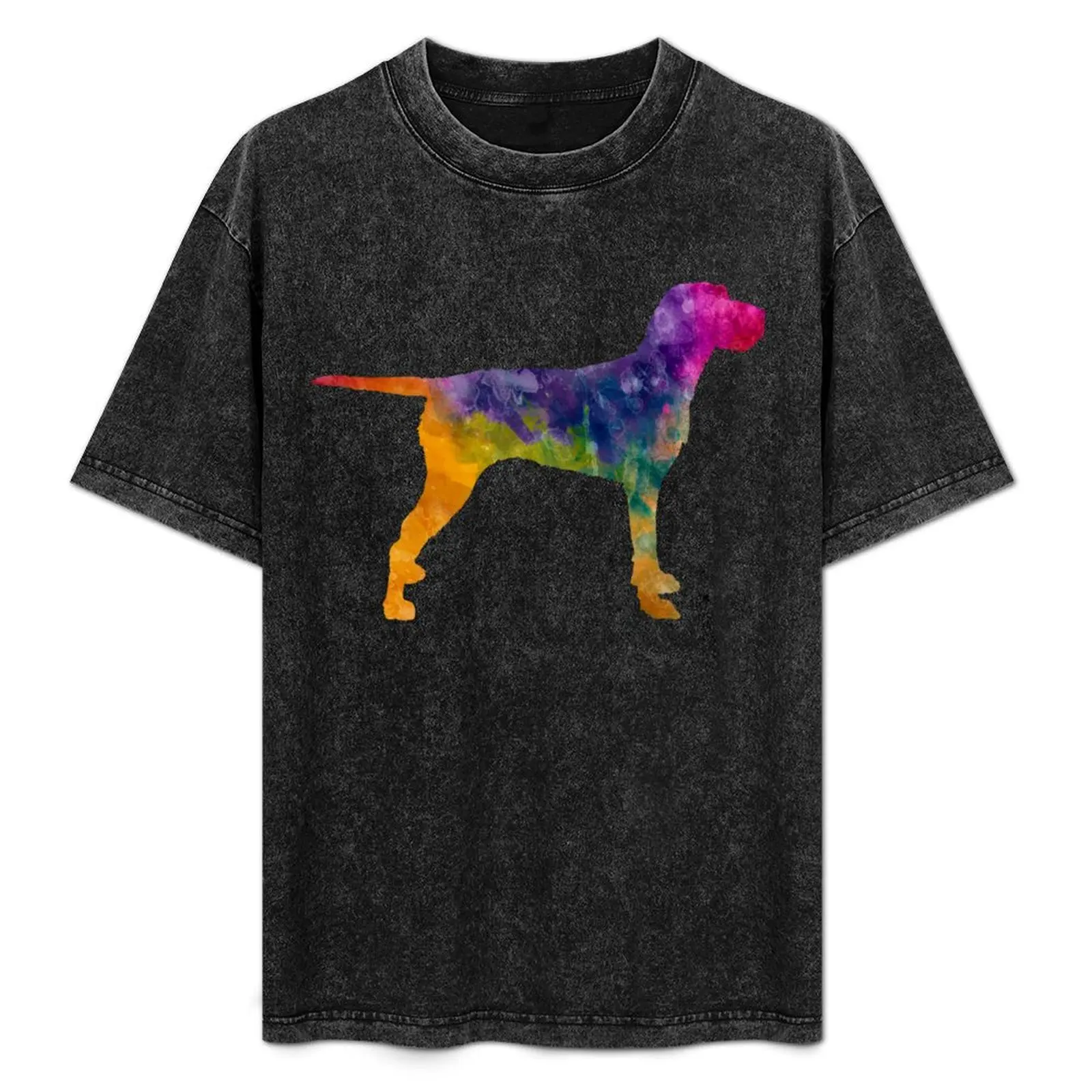 Hungarian Wirehaired Vizsla in watercolor T-Shirt graphic tee shirt anime tshirt blacks anime stuff men clothings