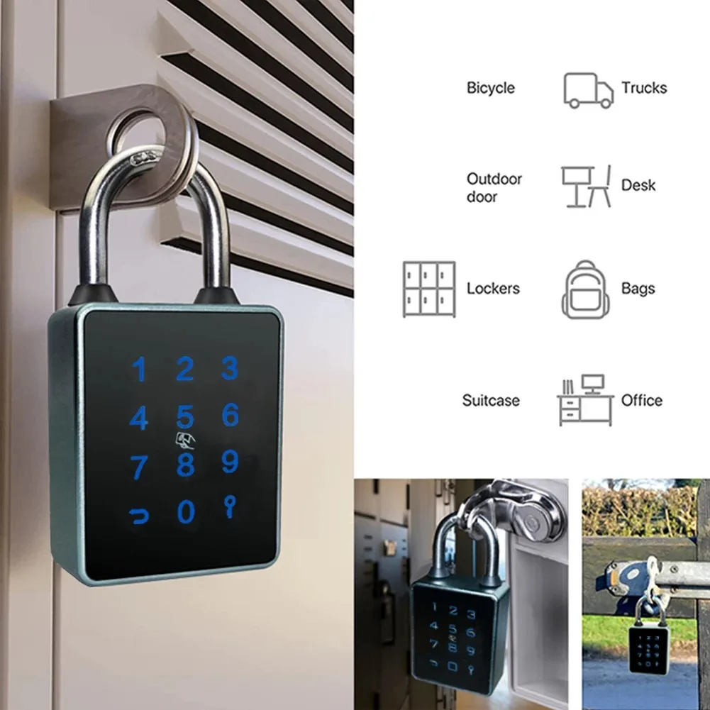 Imagem -02 - Tuya Smart Cadeado Impermeável Ttlock Controle App Cartão de Senha Impressão Digital Desbloqueio Bluetooth Anti-roubo Bagagem Bolsa Bloqueio da Porta