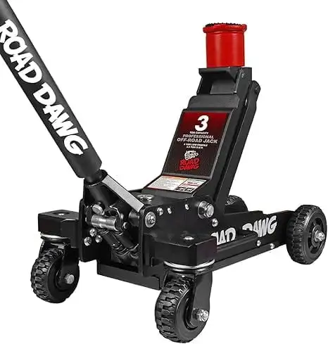 

3 Ton Big Wheel Off-Road Jack, Professional Aluminum and Steel Racing Floor Jack with Dual Pistons Quick Lift Pump, Lift for Tru