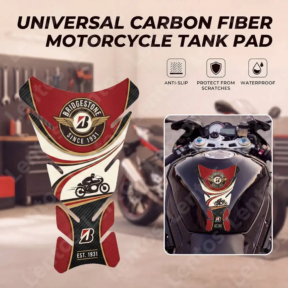 Pegatinas Decorativas Universales para Tanque de Motocicleta Bridgestone, Diseño Espina de Pescado, Accesorios
