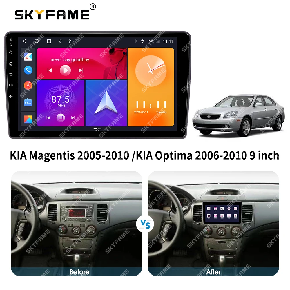 SKYFAME-Adaptador de Fascia de marco de coche para KIA Magentis Optima, Kit de Panel de montaje de tablero de Audio de Radio Android