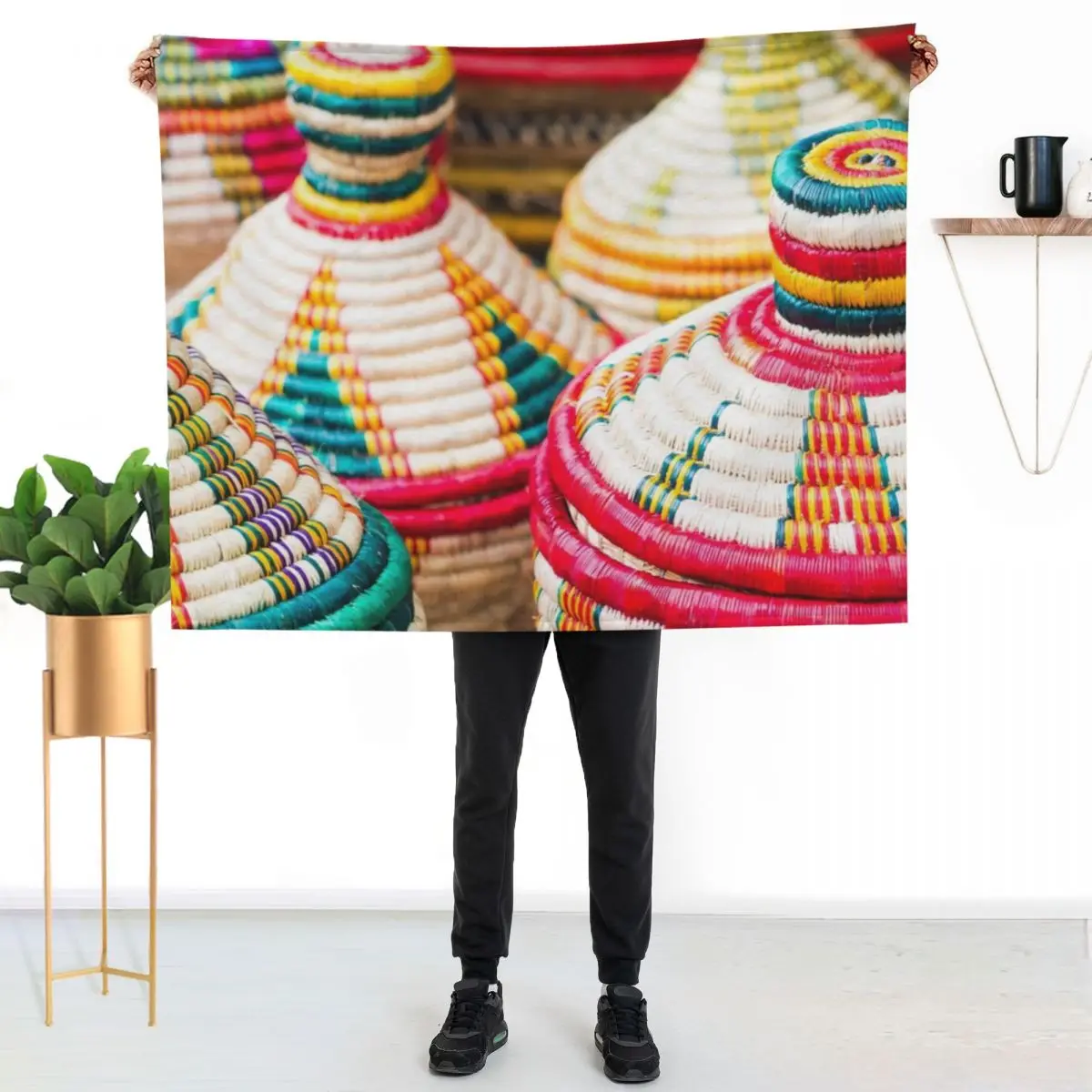 Mesob Throw Blanket Anti Shedding Soft Fuzzy Blanket for Home