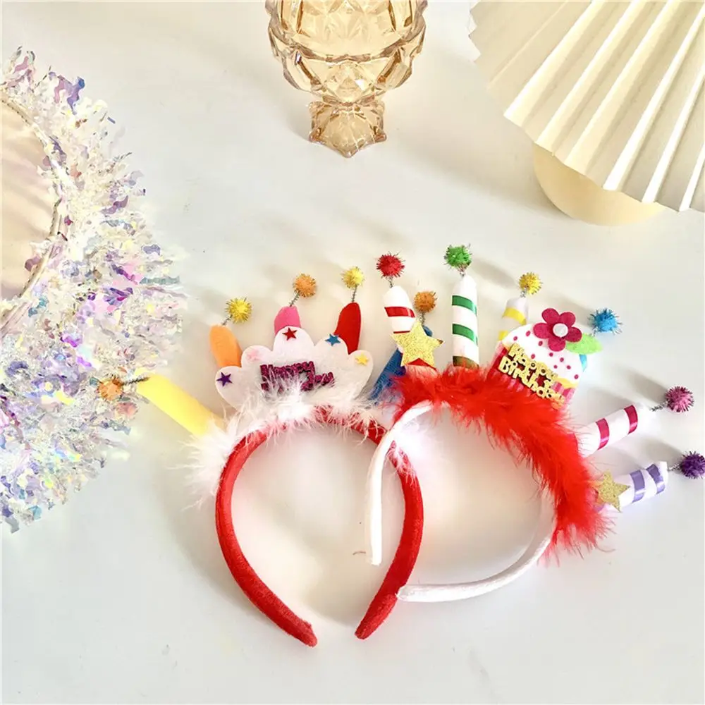 Candle Hair Decor Kids Crown Headdress Children Women Hair Hoop Birthday Hairband Hair Accessories Korean Style Headband