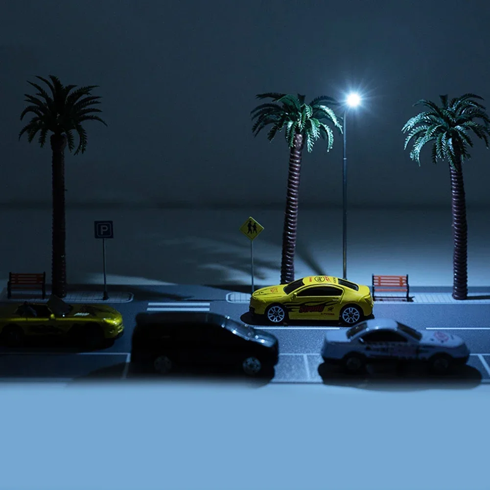 1/64 مقياس نموذج مشهد الطريق المدينة ديوراما موقف للسيارات نموذج مجموعة مع مصباح ليد الطريق عرض نموذج مجموعة المناظر الطبيعية #2