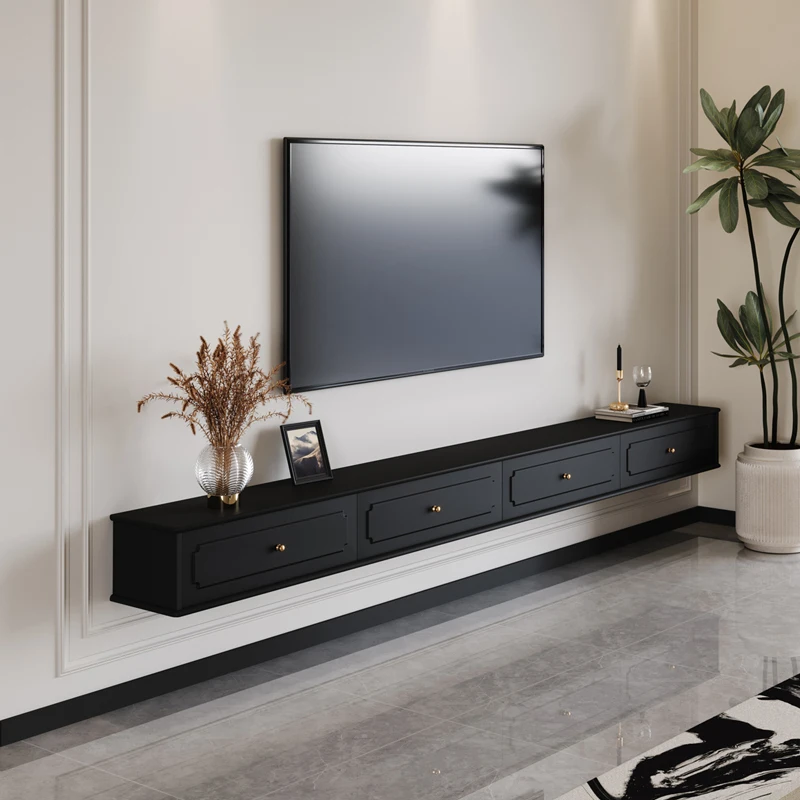 

# Minimalist Design Walnut Floor Mount TV Table Stand Wooden TV Cabinet with Storage Drawers Shelf Living Room Apartment