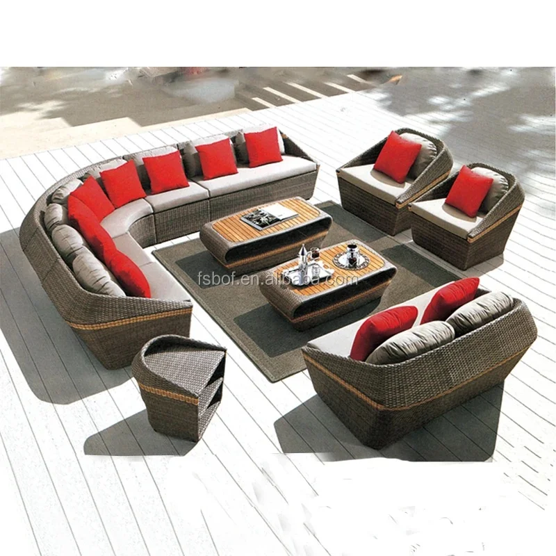 Supper Nice Rattan Sofa New Design  Garden Outdoor Furniture Rattan Sofa Set A7004