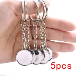 5PCS/lot Handmade Keychain Base Blank Keyring Double Side Pendant Diy Key Chain Fit 20mm Glass Cabochon Jewelry Supplier