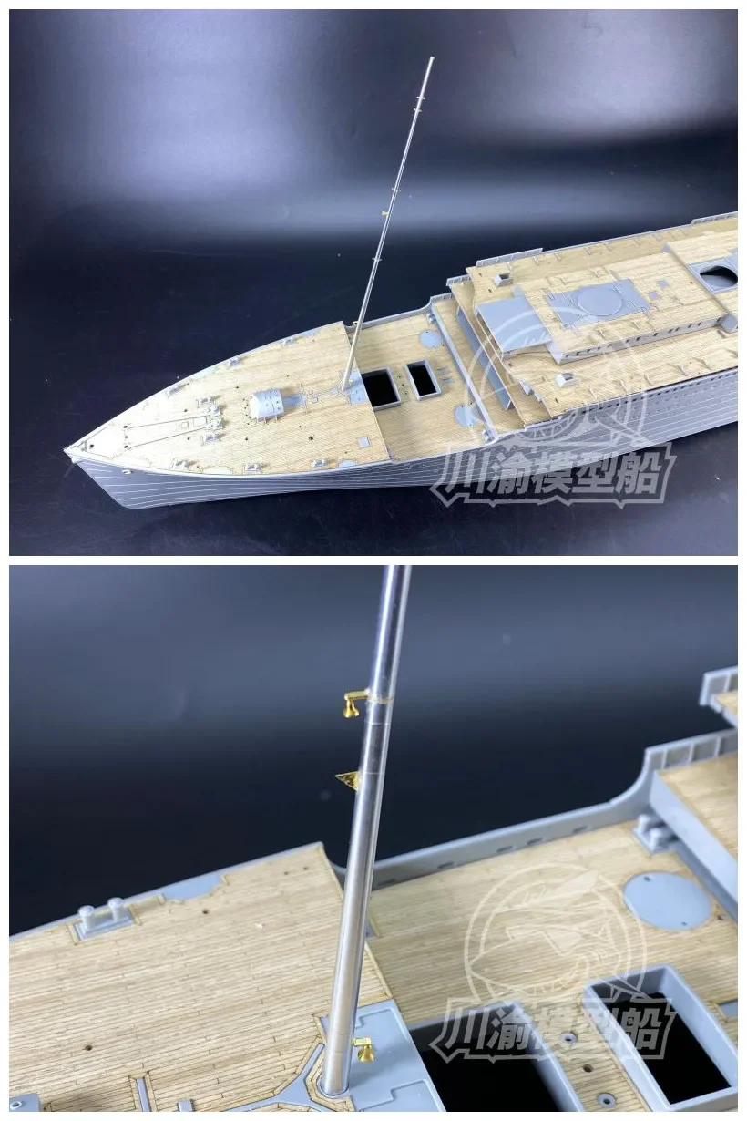 1/200 Scale ไม้ดาดฟ้า Masking แผ่นโลหะเสา PE ชุดอัพเกรดสําหรับ Trumpeter 03719 Titanic ชุดเรือชุด CY20011 ประกอบ