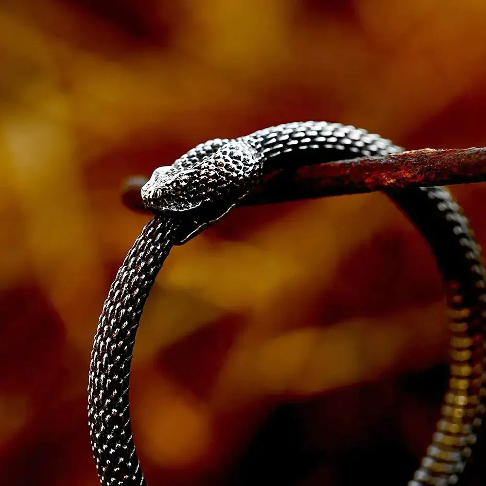 قلادة Ouroboros بسيطة للرجال ، الفولاذ المقاوم للصدأ ، قلادة الثعابين ، أزياء راكب الدراجة النارية ، هدايا حيوانات فريدة من نوعها ، فاتح ، عتيق ، انخفاض الشحن