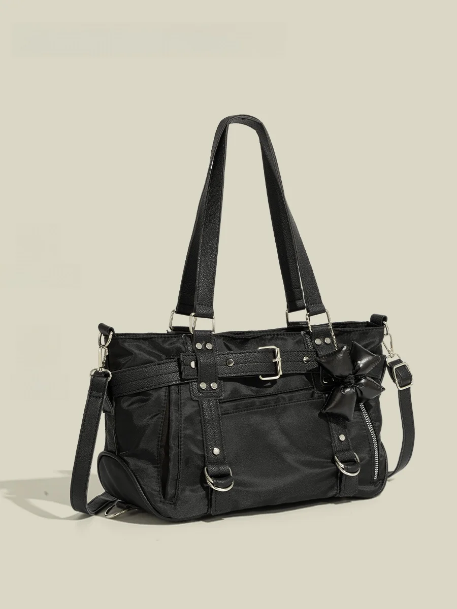 

Sweet Cool Sle Large Capaci Motorcycle Tote Bag Women's Crossbody Bag CEESKFLLH Soft PU Leather Daily Use Bag