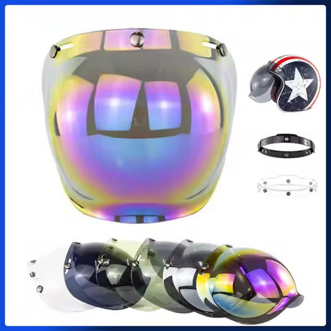 Open Face Helmet Visor Bubble Flip Up Motorcycles Visor Capacete Lens Helmet Accessories Jet Bubble Shield Visor UV Protection