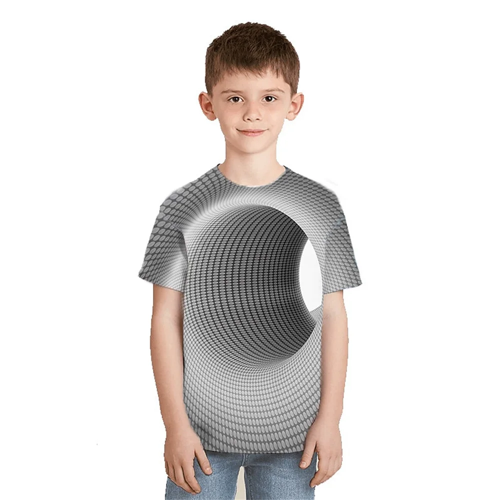 2025 Geometric Abstraction Funny 3d Print Boy Birthday Clothes Retro Car Boy T Shirts Kids T Shirt For Boys Short Sleeve Top Tee