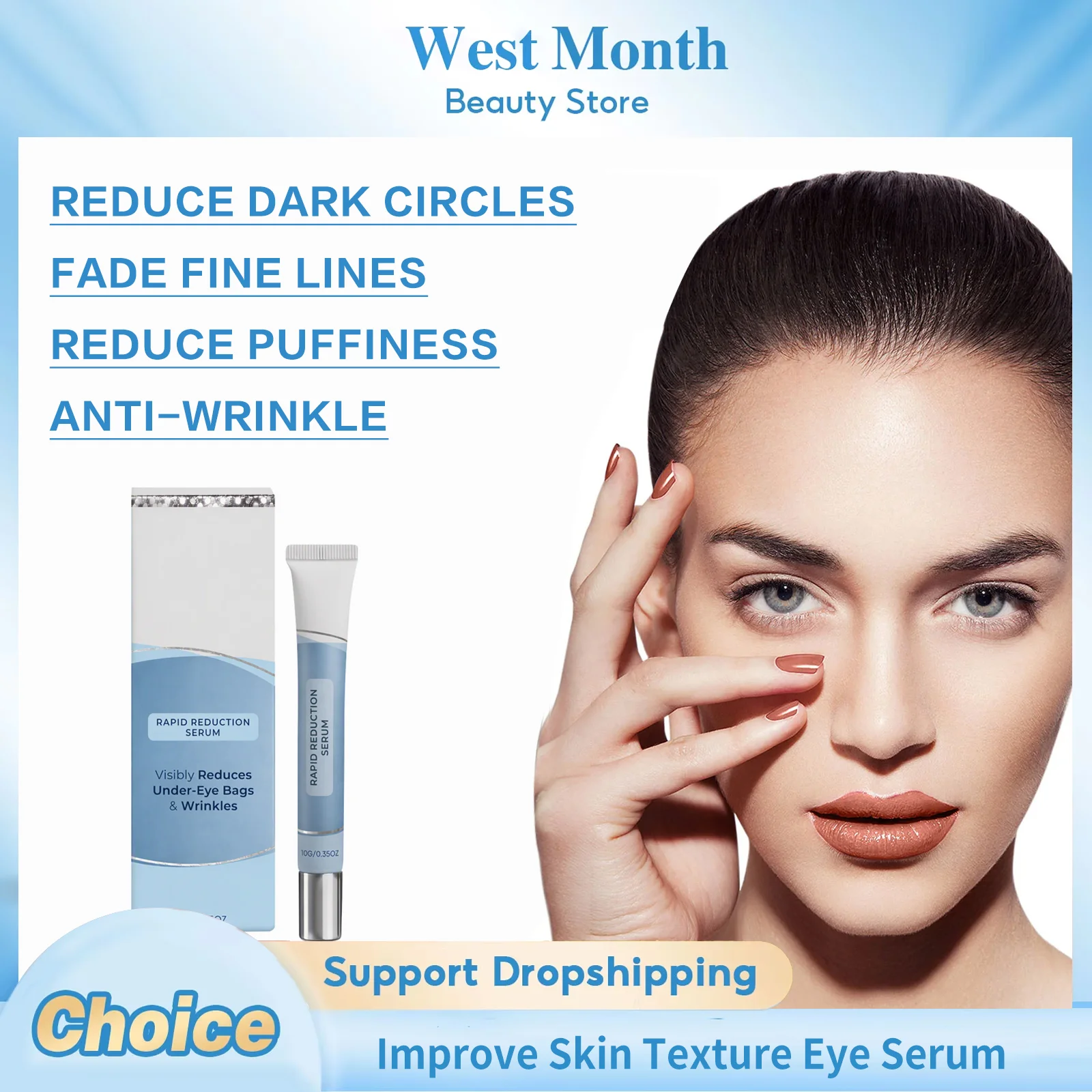 Eye Serum Reduce Dark Circles Anti Aging Fade Fine Lines Eye Bags Removal Hydrating Smoothing Deep Hydrating Nourishing Eye Care
