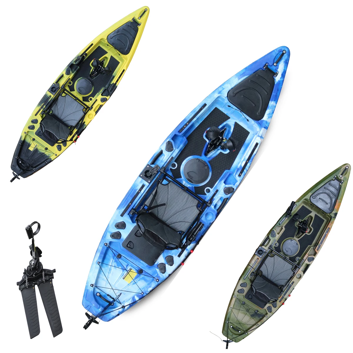 

Vicking 11.5ft New Arrival One Person Fishing Kayak Polyethylene SIT on TOP Kayak FOOT DRIVE PEDAL KAYAK