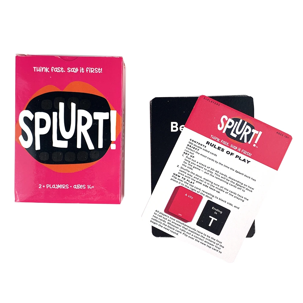 

Карточная игра Pink Splurt Splurt! Портативная карточная игра для вечеринок «Думай быстрее, сообщите это первое!» Подарки на Хэллоуин и Рождество»