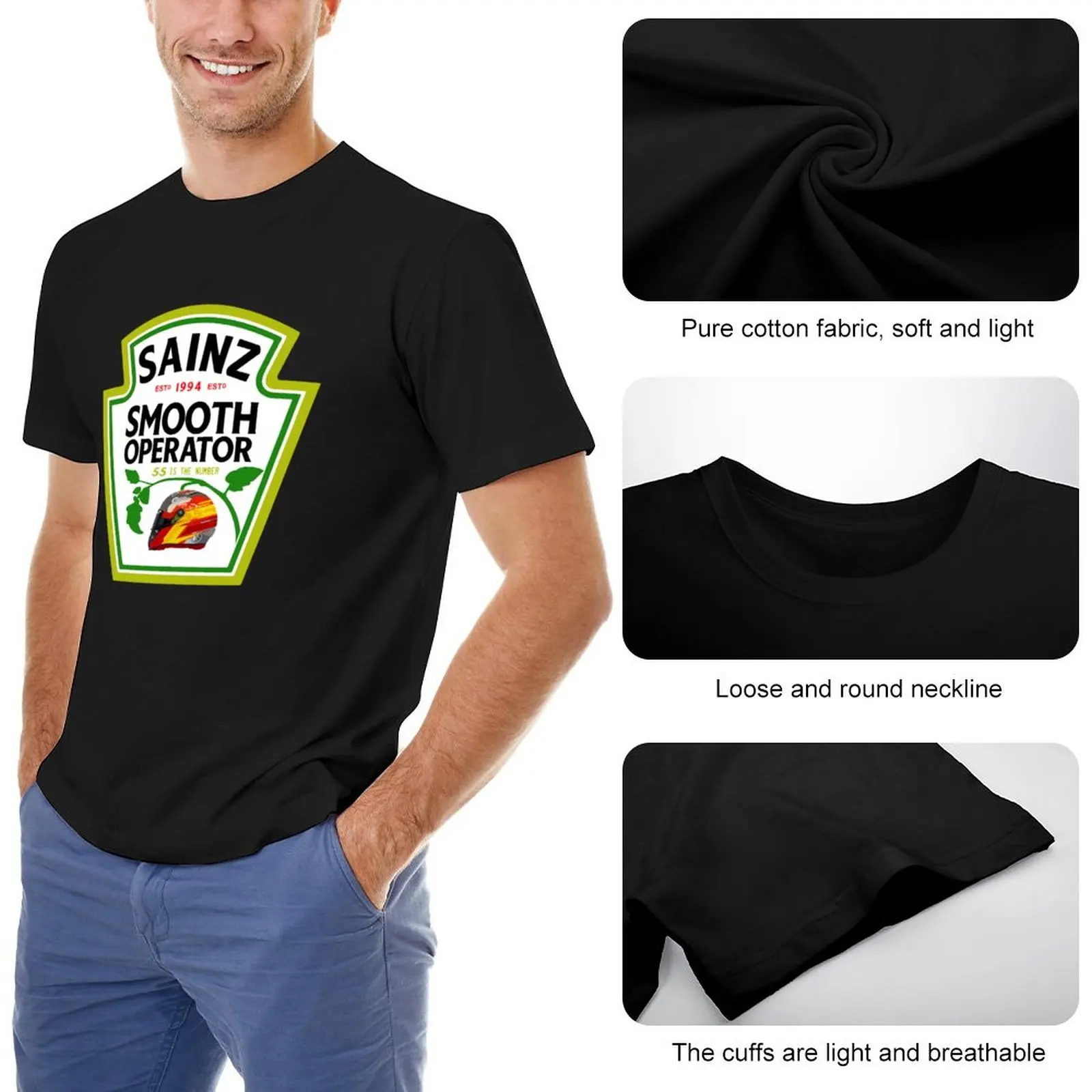 Carlos Sainz Smooth Ketchup T-Shirt korean fashion funny t shirt men workout shirt