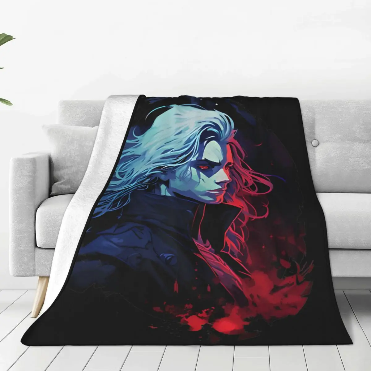 Alucard Red Blue Fleece Blanket Castlevania Awesome Throw Blankets for Home 125*100cm Rug Piece