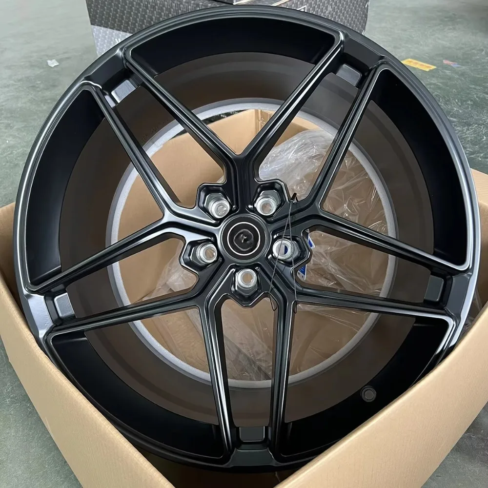 

High Performance 17-24 Matte Black Car Wheels Aluminium 35/40/25 mm Et One-piece Forged Wheels