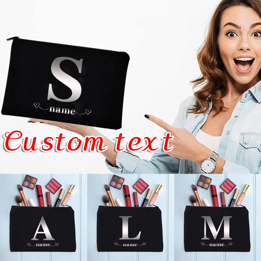 

Customize Women's Makeup Bags with Any Name Travel Bags Lipstick Storage Boxes Fashionable Zippers Mobile Wallets