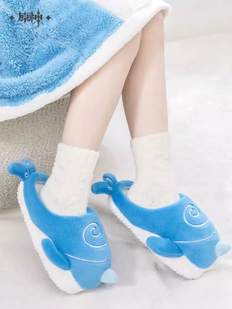 Pre Sale miHoYo Official Genshin Impact Megalodon Fluffy Home Slipper Tartaglia Fashion Cosplay Costume Halloween Birthday Gifts