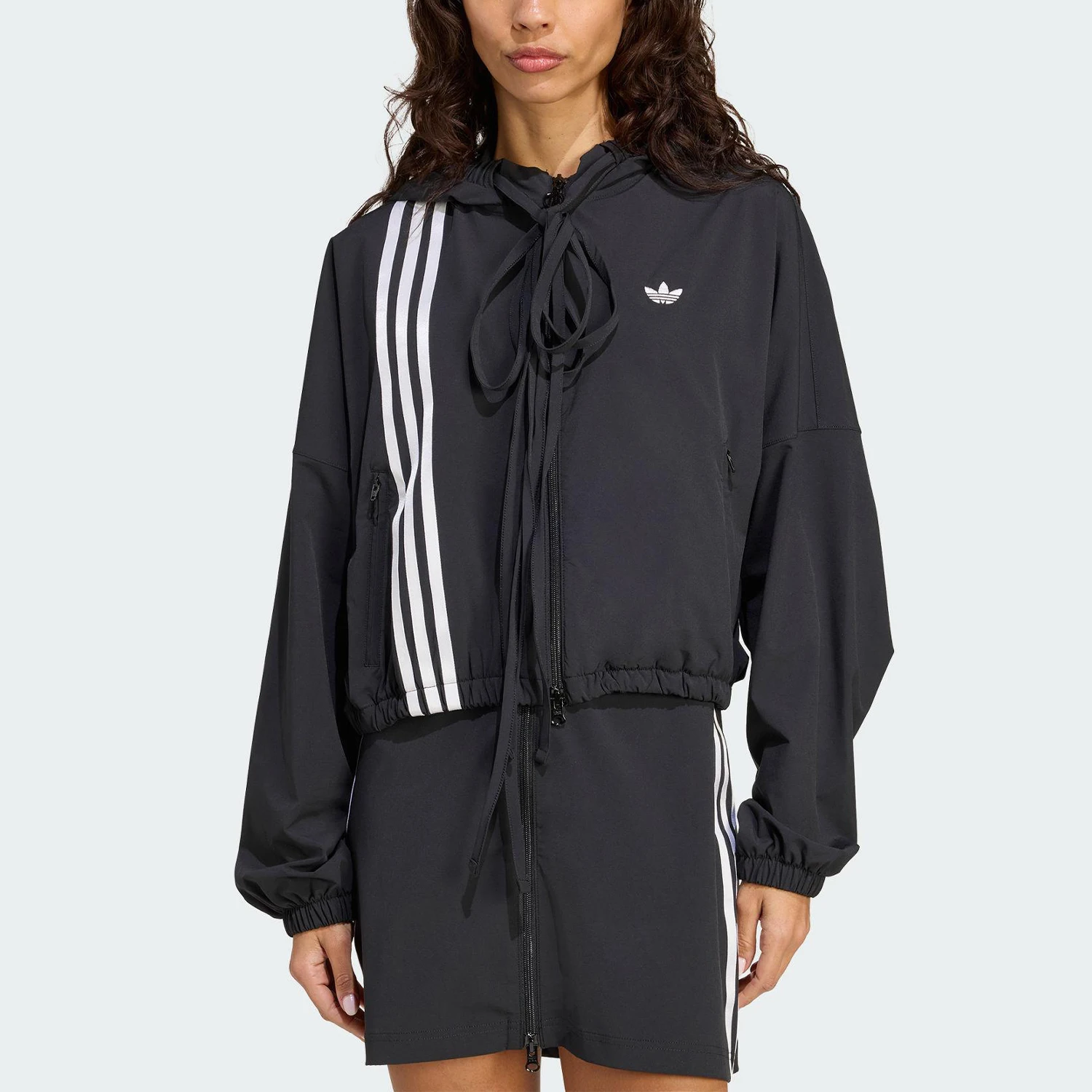 

Женская повседневная модная куртка с капюшоном Adidas Originals Trefoil JX2698