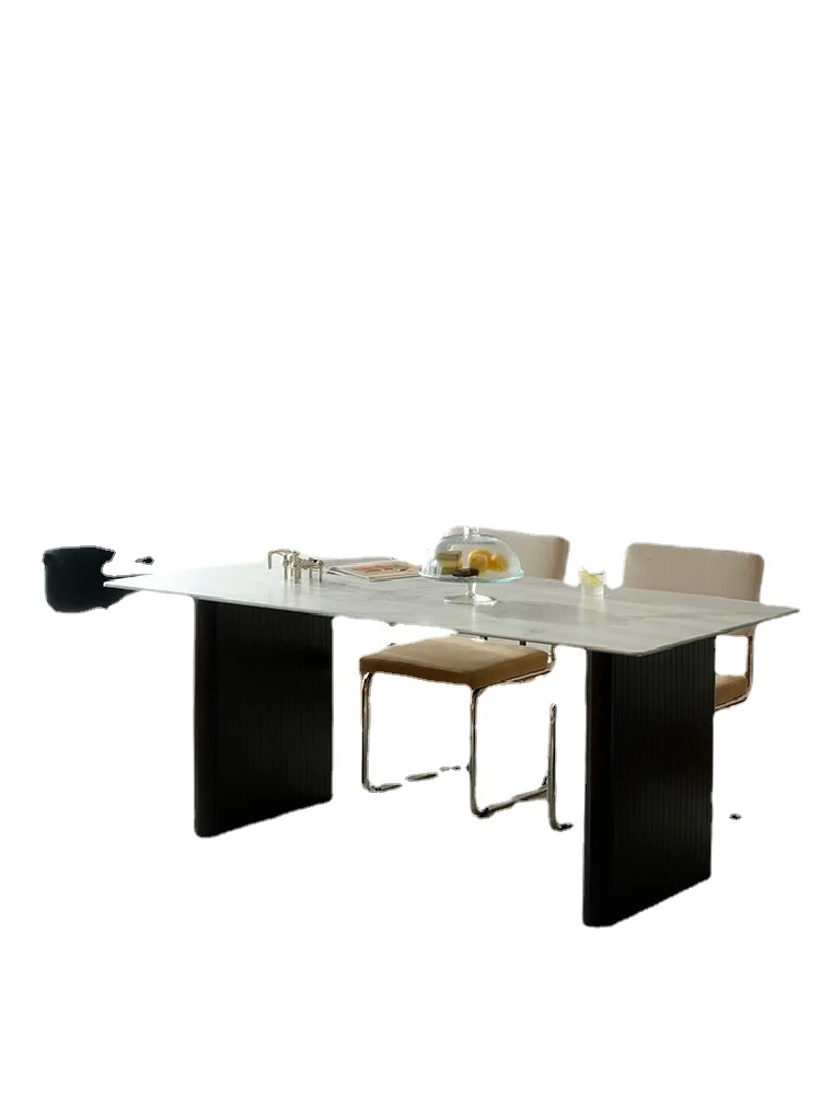 YY Light Luxury Home Dining Table Modern Simple Rectangular Table Scratch-Resistant Durable