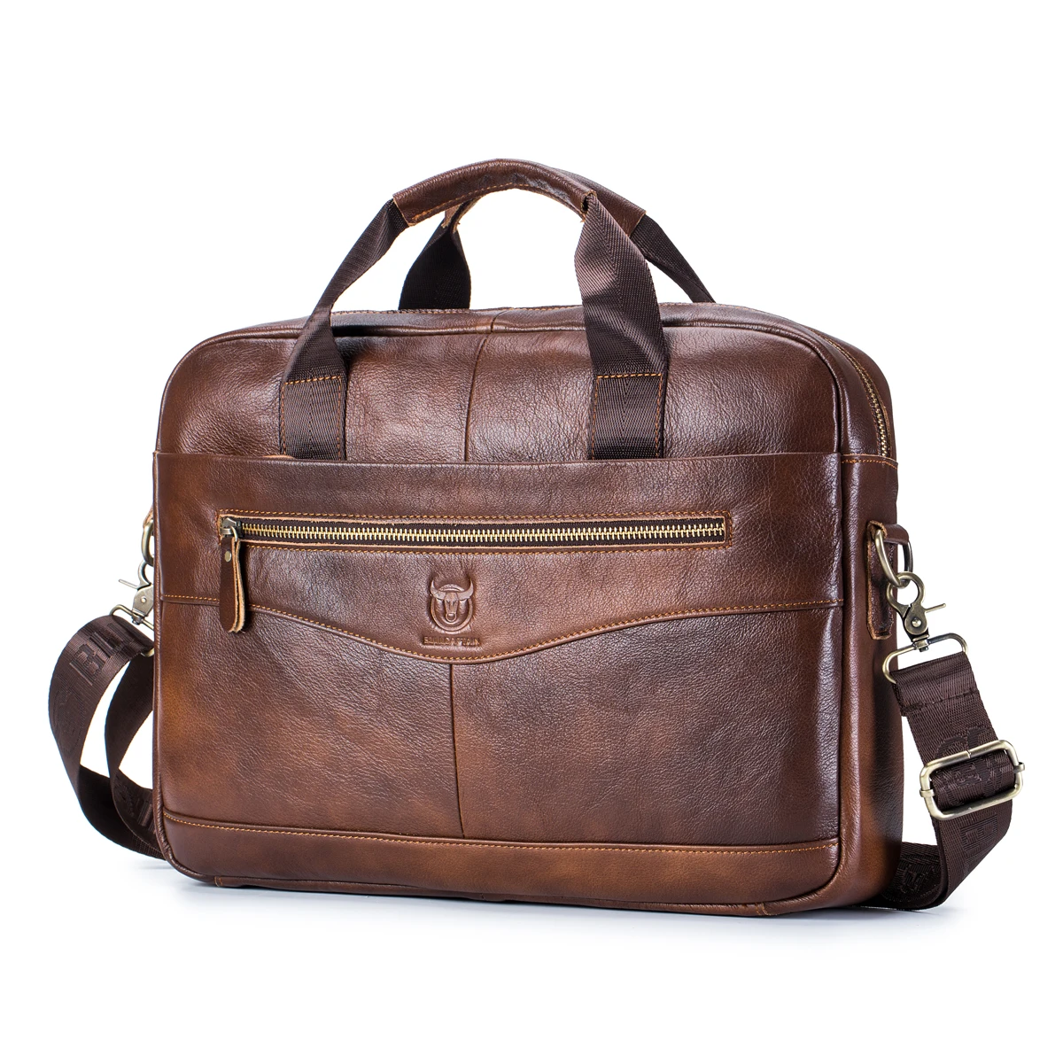 Laptop Bag 15 16 inch Leather Layer Cowhide Travel Bag Single Shoulder Bag Men's Portable Briefcase For Lenovo Apple Handbag