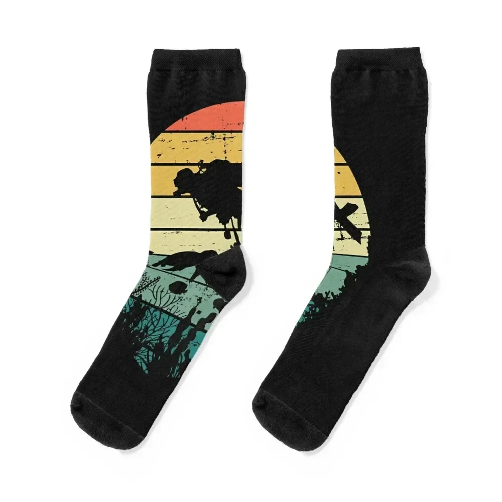 Funny Vintage Scuba Diving Dive Diver Socks football Argentina crazy short Ladies Socks Men's