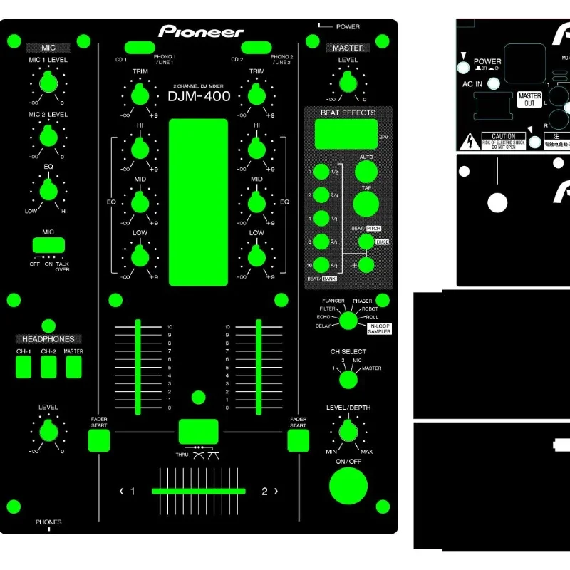 Pioneer DJM400 Mixing Console Film Protective Sticker.Not Iron Panel