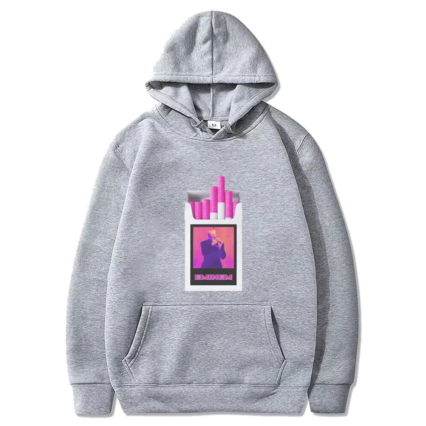 Heiße Rapper eminem Zigarette Grafiken Vintage Hoodie neue Unisex Fleece Langarm Sweatshirt Männer Frauen lässig Hip Hop Streetwear