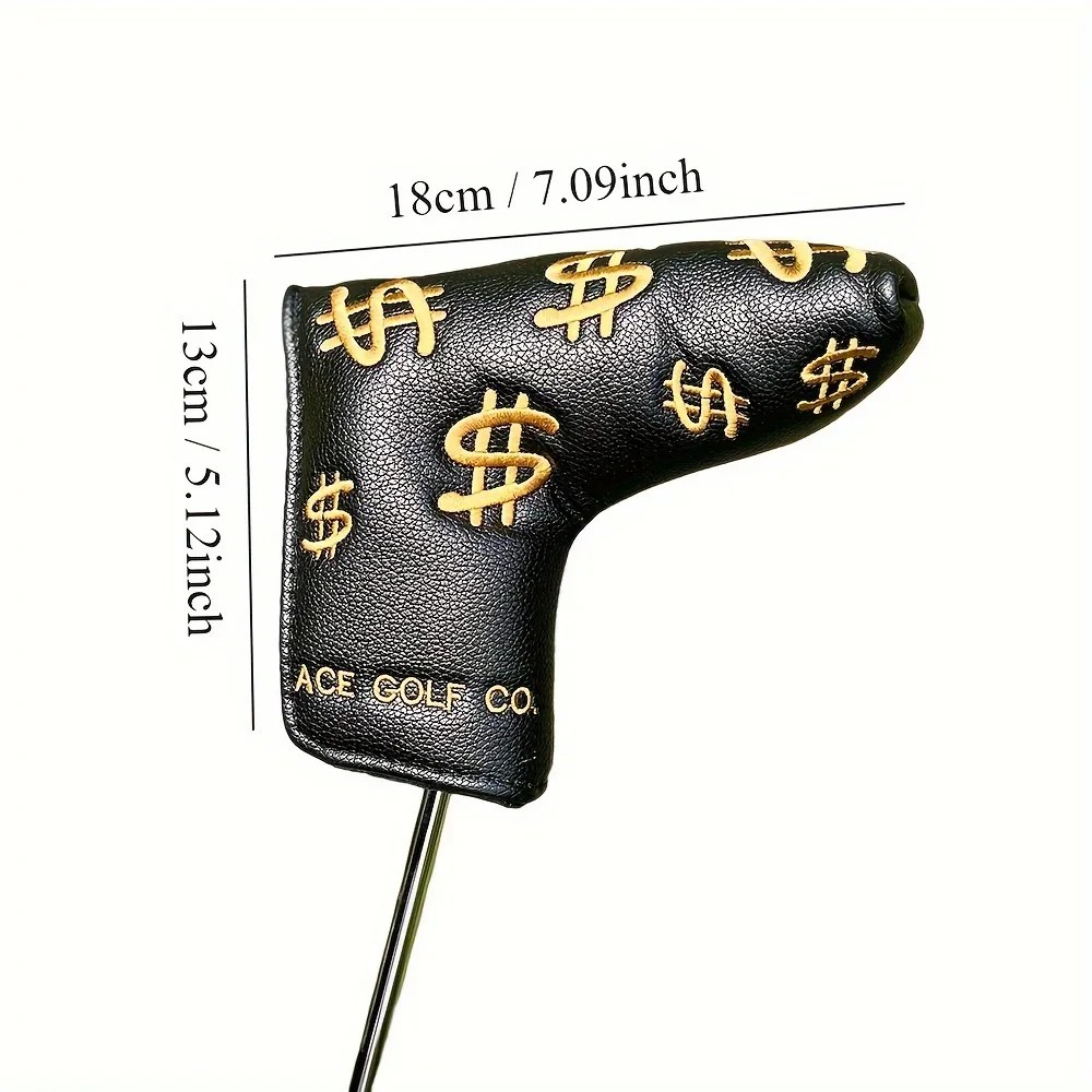 Funda de Putter de Golf bordada, cubiertas de cabeza de Club de Golf con diseño de dólar, 1 unidad