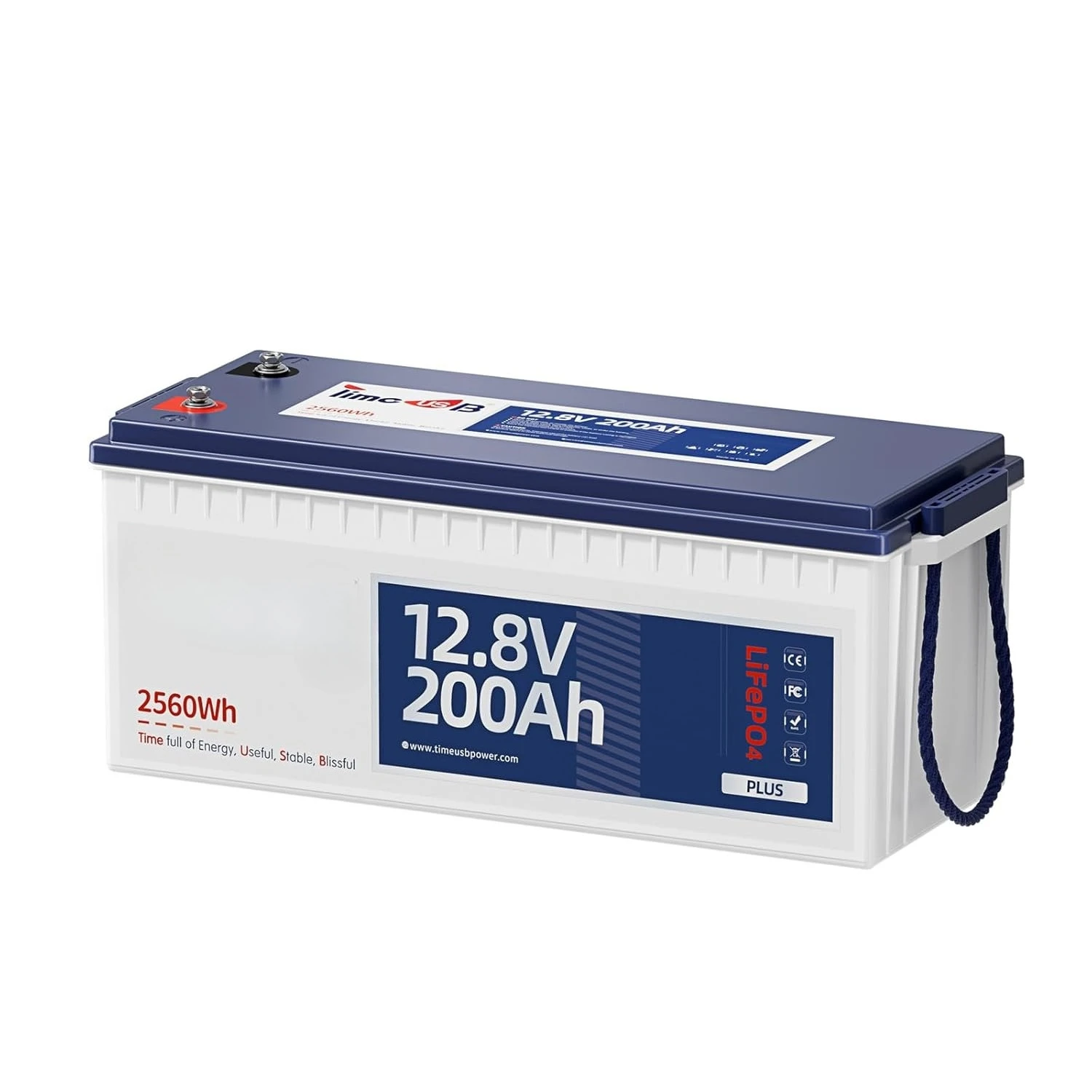 

12V 200Ah Plus LiFePO4 Battery, Lithium Battery with 200A BMS, Max. 2560W Power, 4000-15000 Deep Cycles, 10-Year, Customized