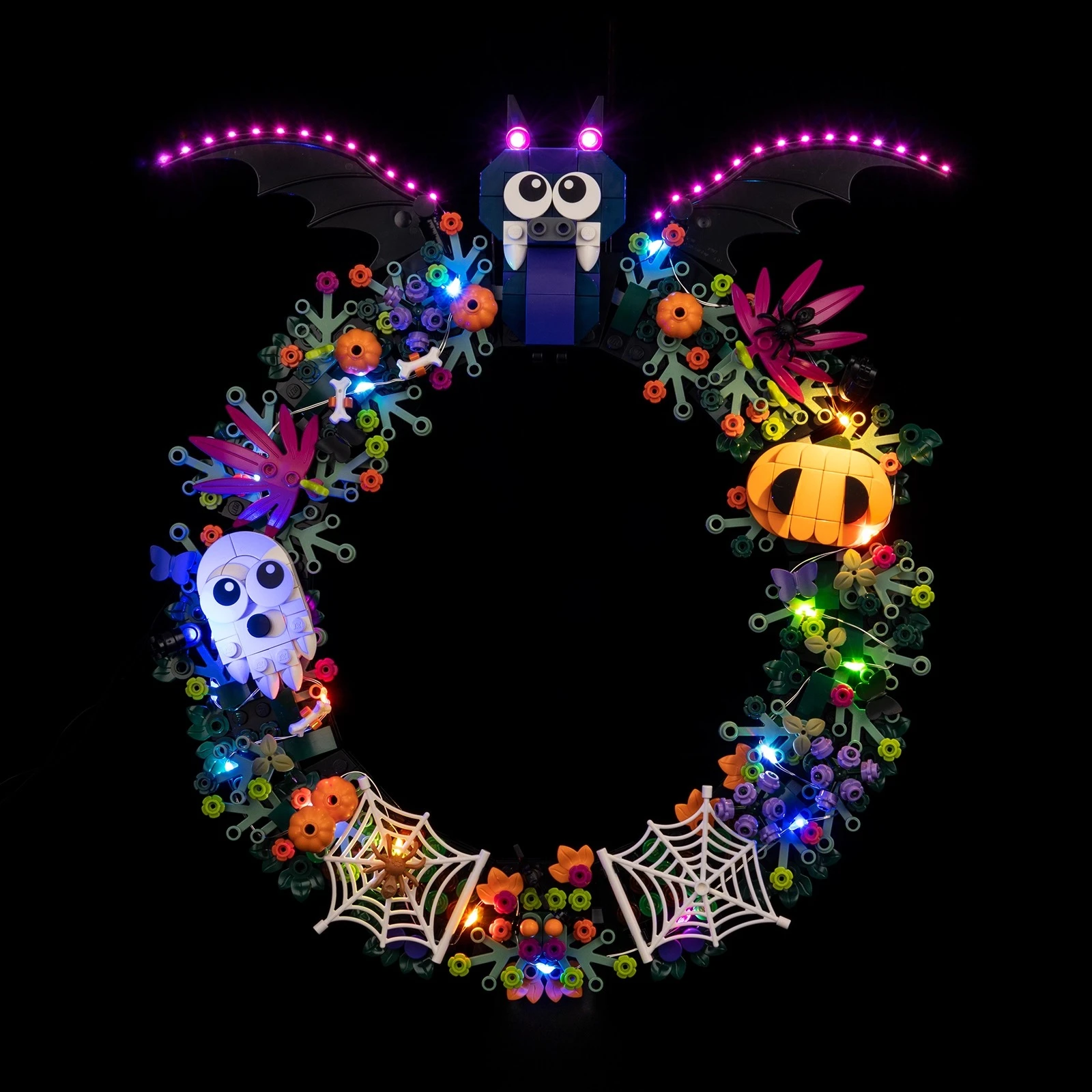 Conjunto de iluminação LED adequado para LEGO Halloween Wreath 40825 Presente de iluminação (não inclui blocos de construção)