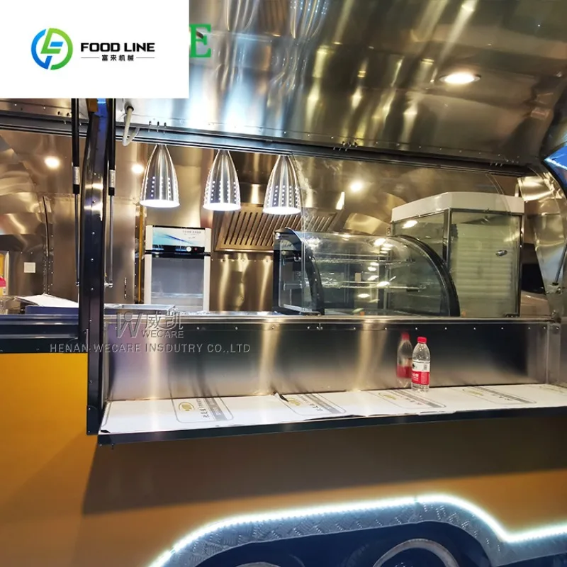 مخصص صغير الآيس كريم مقهى بار Remolque الغذاء فان شاحنة المطبخ المحمول مقطورة تقديم الطعام مجهزة بالكامل
