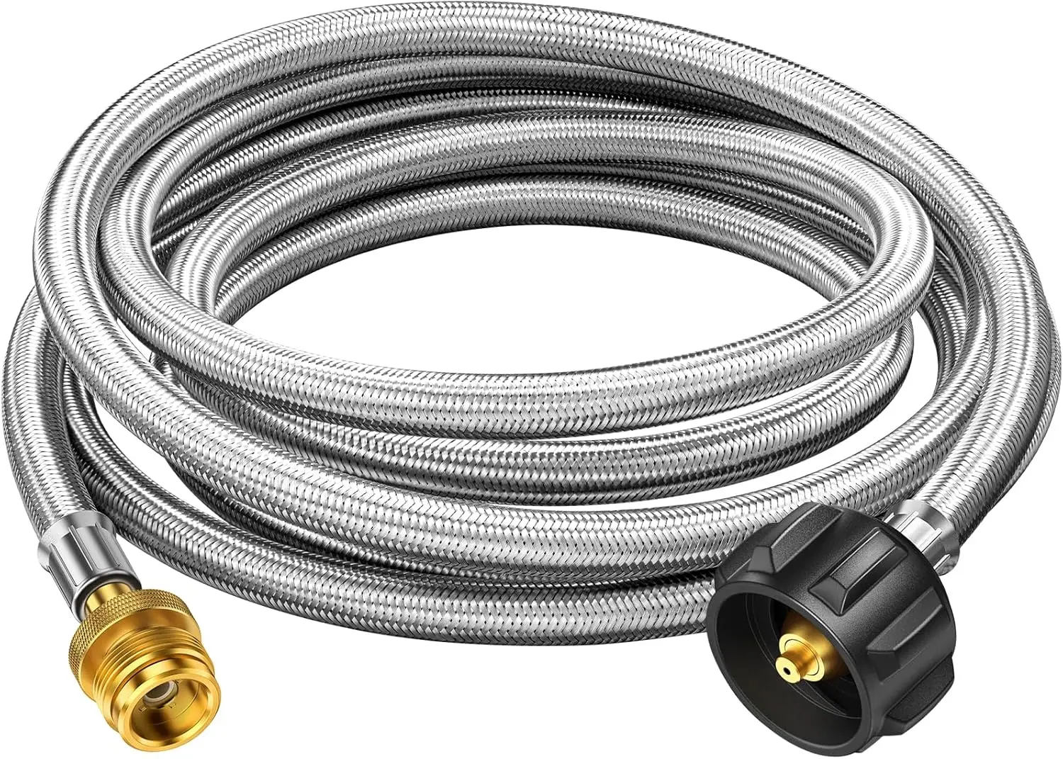 

12ft Propane Hose Adapter 1lb to 20lb Converter for 5 lb to 40 lb Tanks, Anti-bite LP Tank Gas Hose for Weber Q Travel Grill/