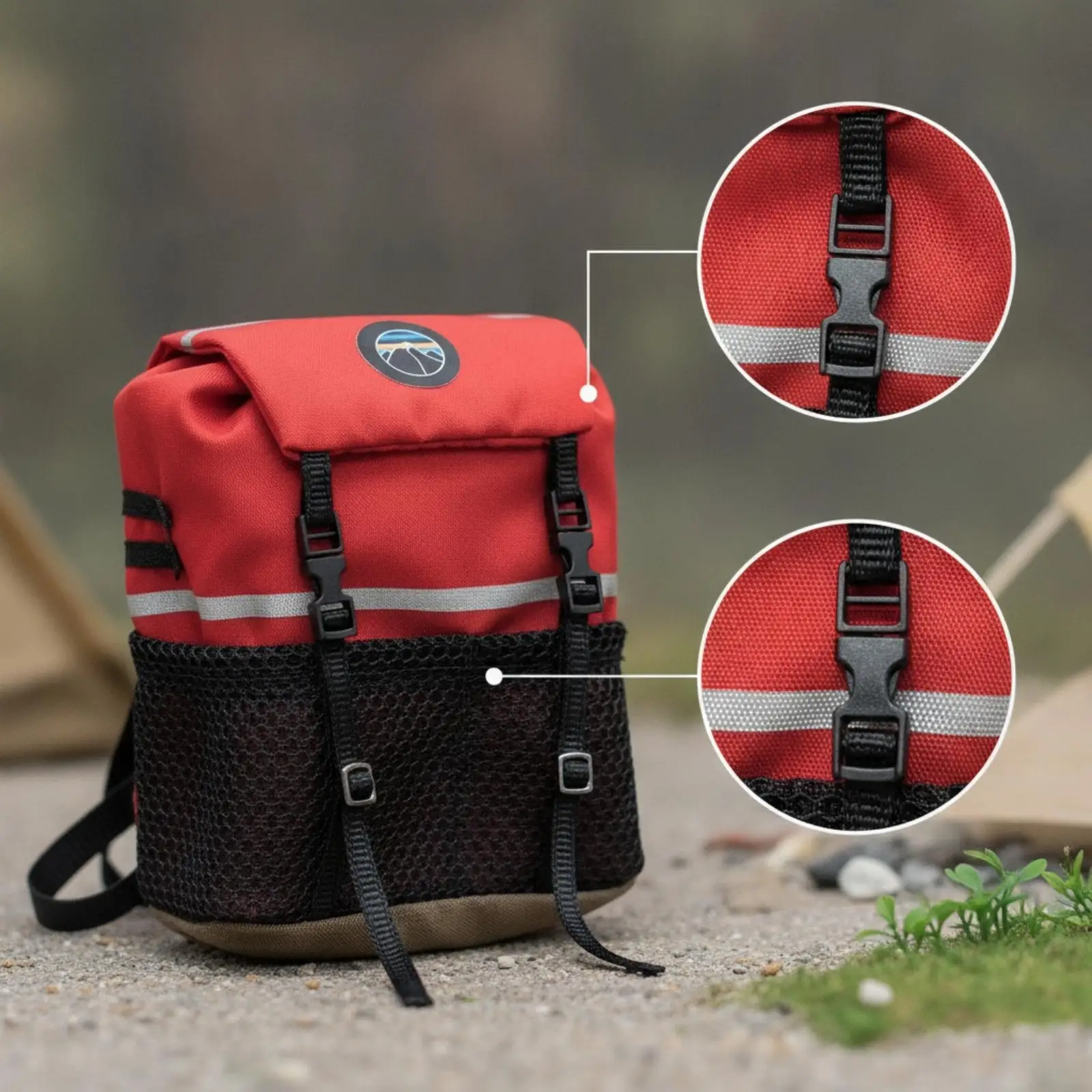 Mini Backpack with Mesh Pocket Decorative Miniature Backpack Cute Scale Storage Bag for Hobbyists, Collectors, Hobby Scene, view 4