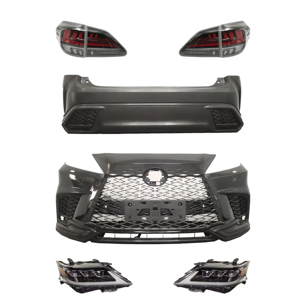 High Quality Kit for LEXUS RX350 2009 2010 2011 2012 2013 2014 2015 Upgrade 2023 LEXUS RX350h F-sport Front Rear Bumper Bodykit