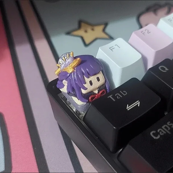 Game Impact Original Custom Keyboard Keycap Peripheral 3D Resin Key Cap for Mechanical Keyboard White mold color it yourself