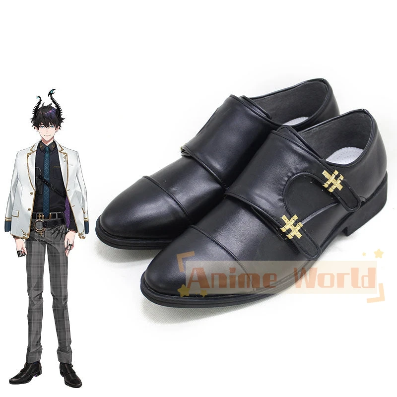YouTuber virtuel Nijisanji ILUNA Ren Zotto, chaussures de Cosplay noires, bottes de carnaval d'halloween sur mesure