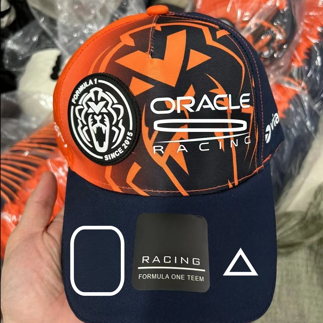 Gorra de béisbol de F1 Team Bull 2024 Max Verstappen, gorro de piloto de León naranja, sombrero de toro de COLOR rojo y León naranja, 20 F1