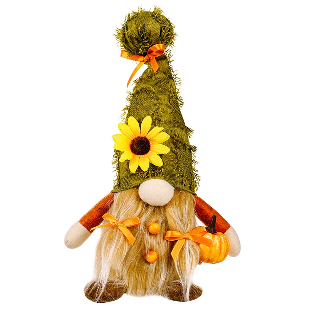 

Pumpkin Figurines Fall Gnome Decor Adorable Shape Office Thanksgiving Christmas Ornament Tabletop Centerpiece