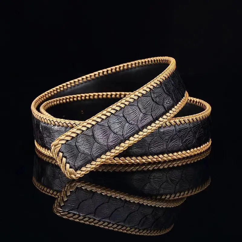 2023 men high quality genuine leather belt luxury designer belts men snake skin fashion Strap male for man PD004