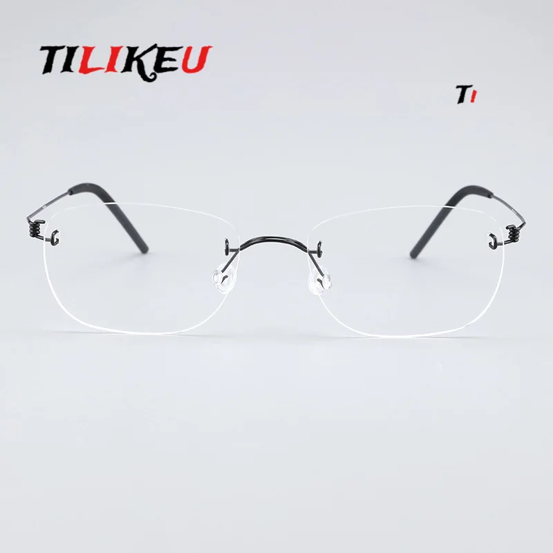 Denmark Brand Replicated Pure Titanium Rimless Glasses Frame Screwless Design Slim Thin Temple Frameless Eyewear for Men Women