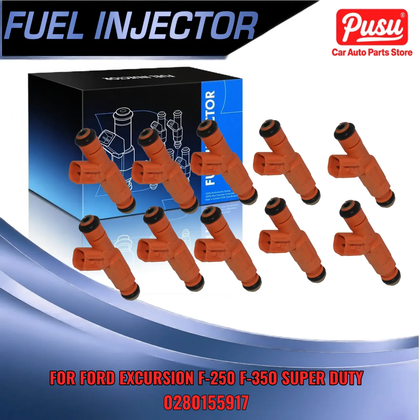 

Fuel Injector Set of 10 for Ford V10 6 8L F250 F350 Super Duty 0280155917